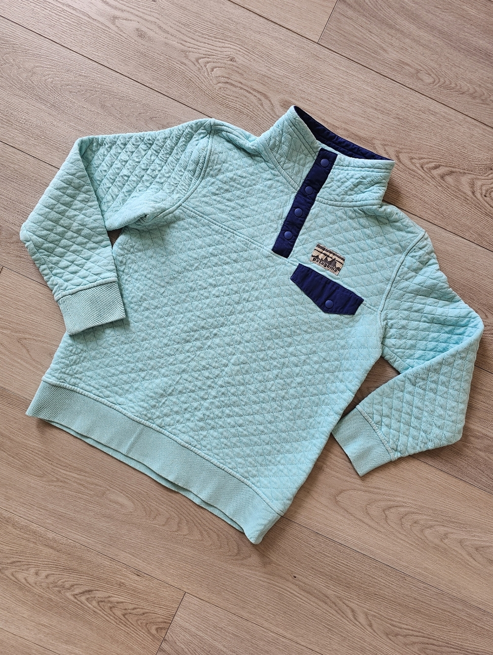 Patagonia Organic Quilt Snap-T Pullover Sweater, XS *Hole‎ - Read Condition